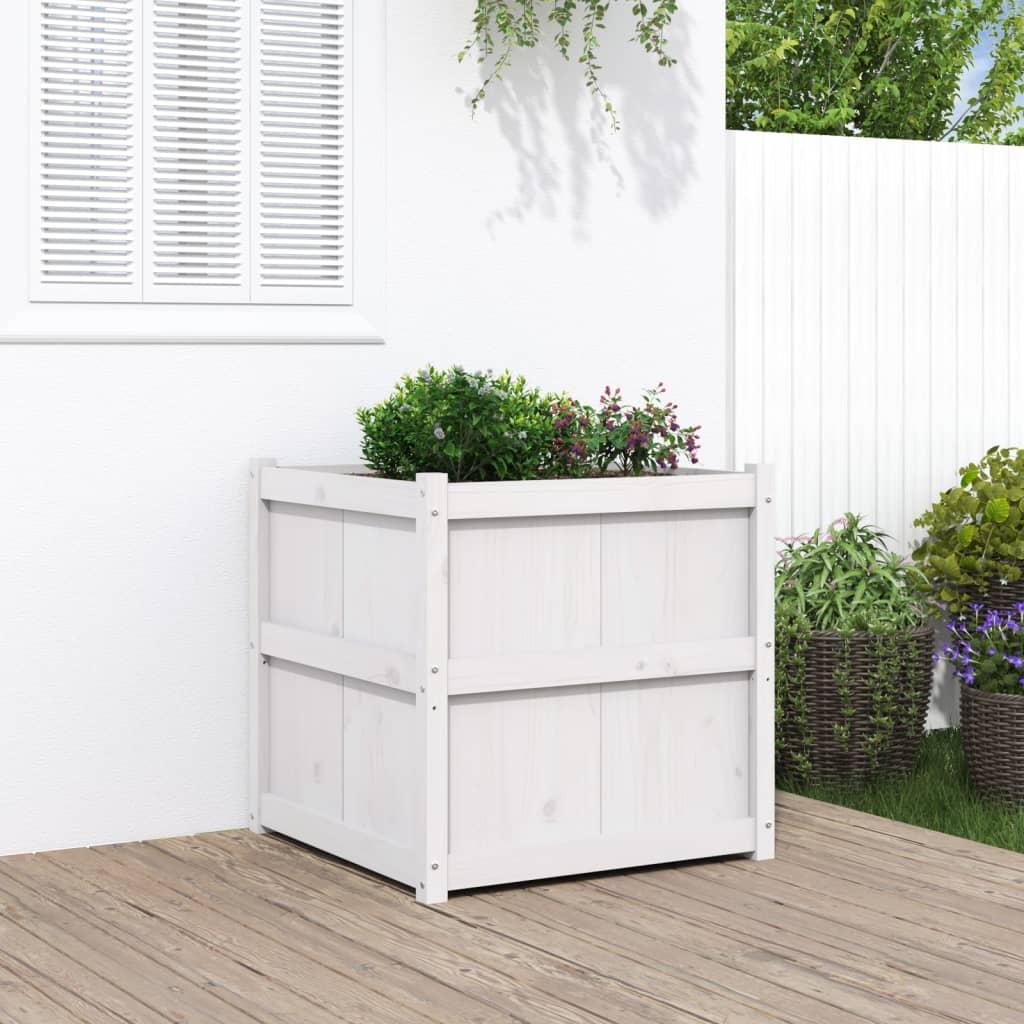 Plantekasse 70x70x70 cm massivt fyrretræ hvid Plantekasse 70x70x70 cm massivt fyrretræ hvid