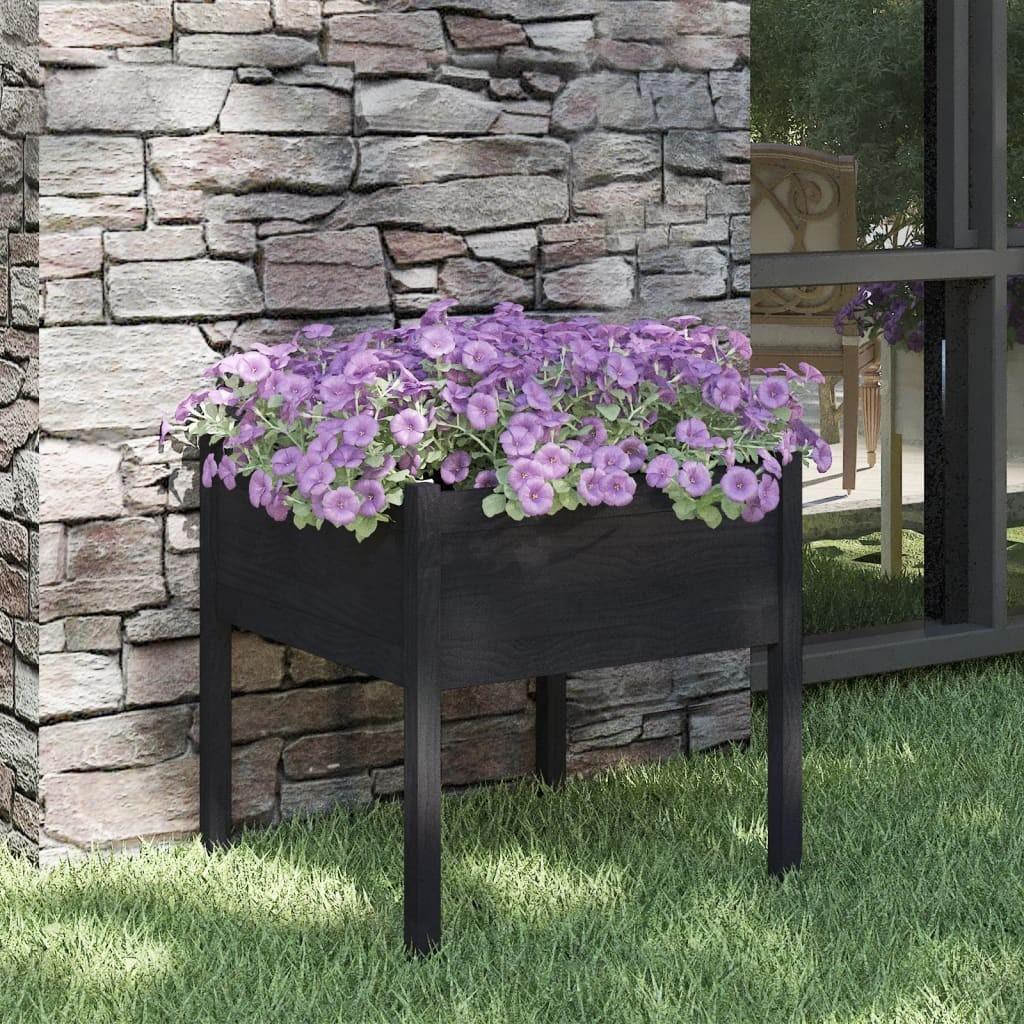 Plantekasse 70x70x70 cm massivt fyrretræ sort Plantekasse 70x70x70 cm massivt fyrretræ sort