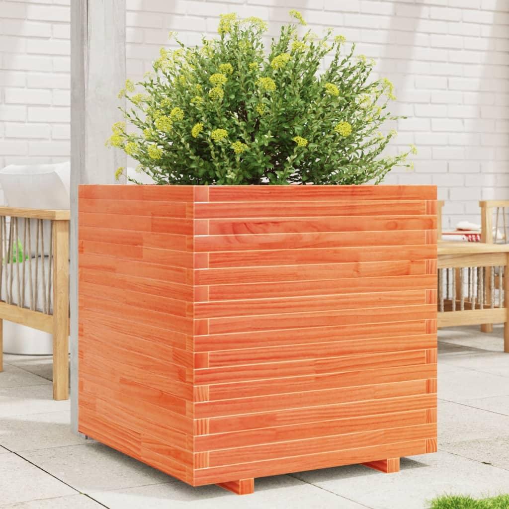 Plantekasse 70x70x72 cm massivt fyrretræ gyldenbrun Plantekasse 70x70x72 cm massivt fyrretræ gyldenbrun