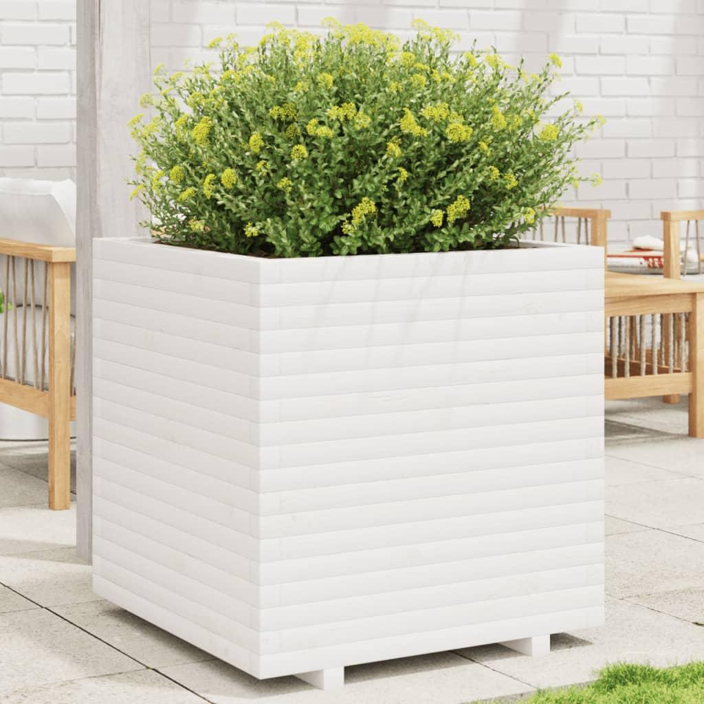 Plantekasse 70x70x72,5 cm massivt fyrretræ hvid Plantekasse 70x70x72,5 cm massivt fyrretræ hvid