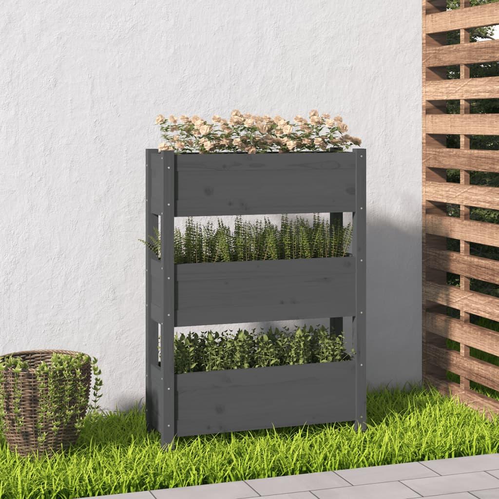 Plantekasse 77x25x104,5 cm massivt fyrretræ grå Plantekasse 77x25x104,5 cm massivt fyrretræ grå