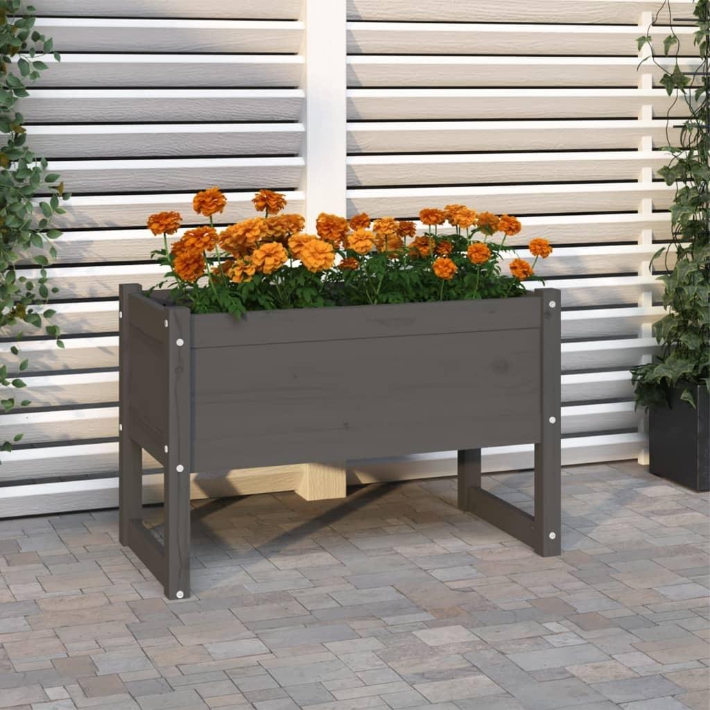 Plantekasse 78x40x52 cm massivt fyrretræ grå Plantekasse 78x40x52 cm massivt fyrretræ grå