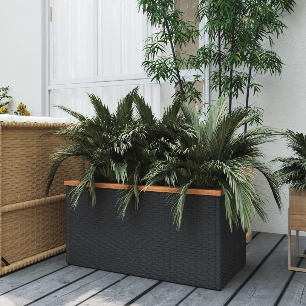 Plantekasse 80x40x40 cm polyrattan sort Plantekasse 80x40x40 cm polyrattan sort