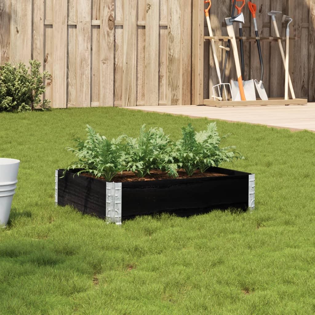 Plantekasse 80x60 cm massivt fyrretræ sort Plantekasse 80x60 cm massivt fyrretræ sort