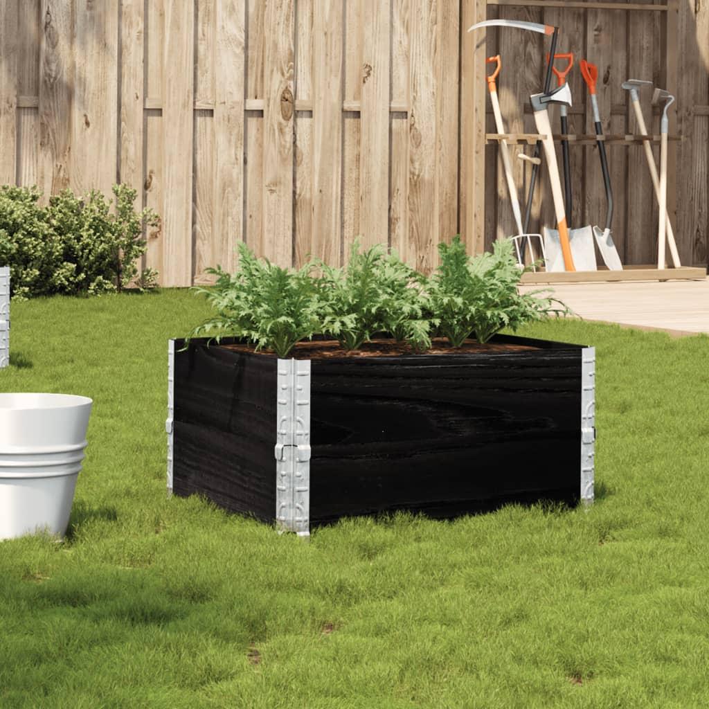 Plantekasse 80x60 cm massivt fyrretræ sort Plantekasse 80x60 cm massivt fyrretræ sort