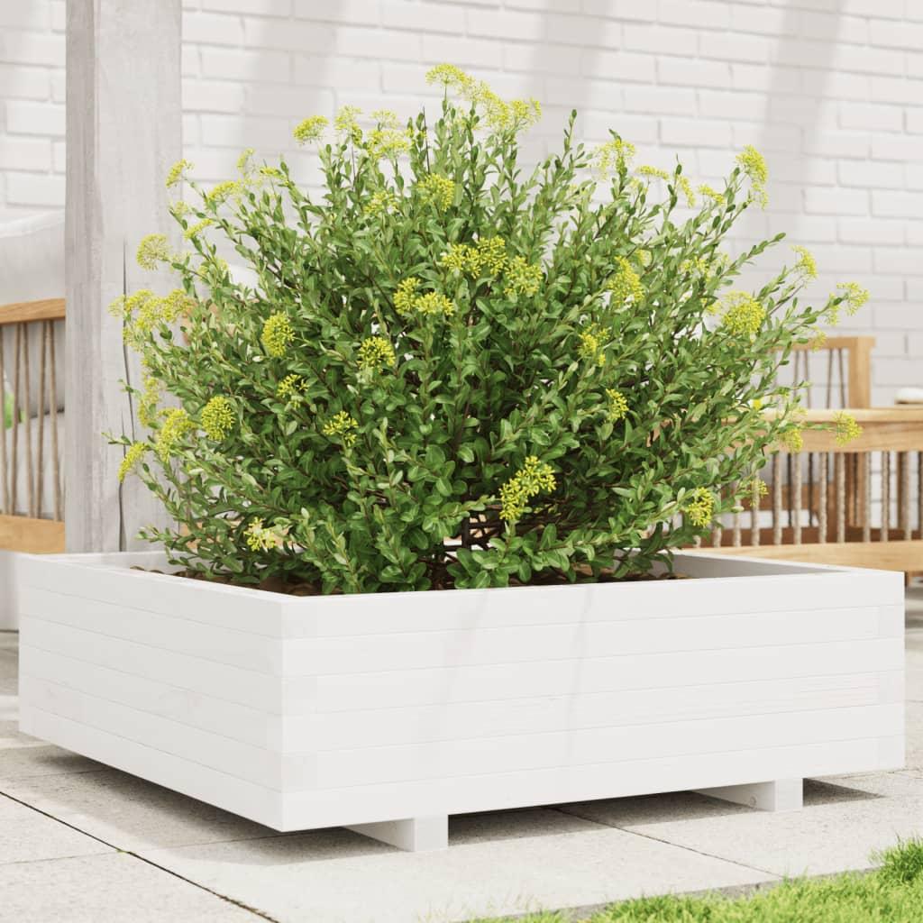 Plantekasse 80x80x26,5 cm massivt fyrretræ hvid Plantekasse 80x80x26,5 cm massivt fyrretræ hvid
