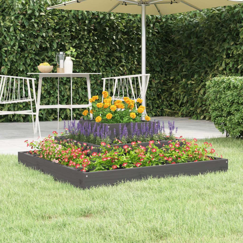 Plantekasse 80x80x27 cm massivt fyrretræ grå Plantekasse 80x80x27 cm massivt fyrretræ grå