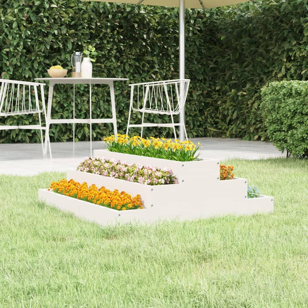 Plantekasse 80x80x27 cm massivt fyrretræ hvid Plantekasse 80x80x27 cm massivt fyrretræ hvid