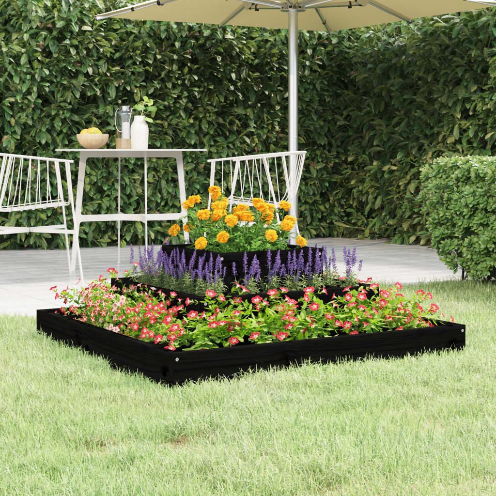 Plantekasse 80x80x27 cm massivt fyrretræ sort Plantekasse 80x80x27 cm massivt fyrretræ sort