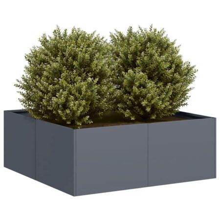 Plantekasse 80x80x30 cm stål antracitgrå