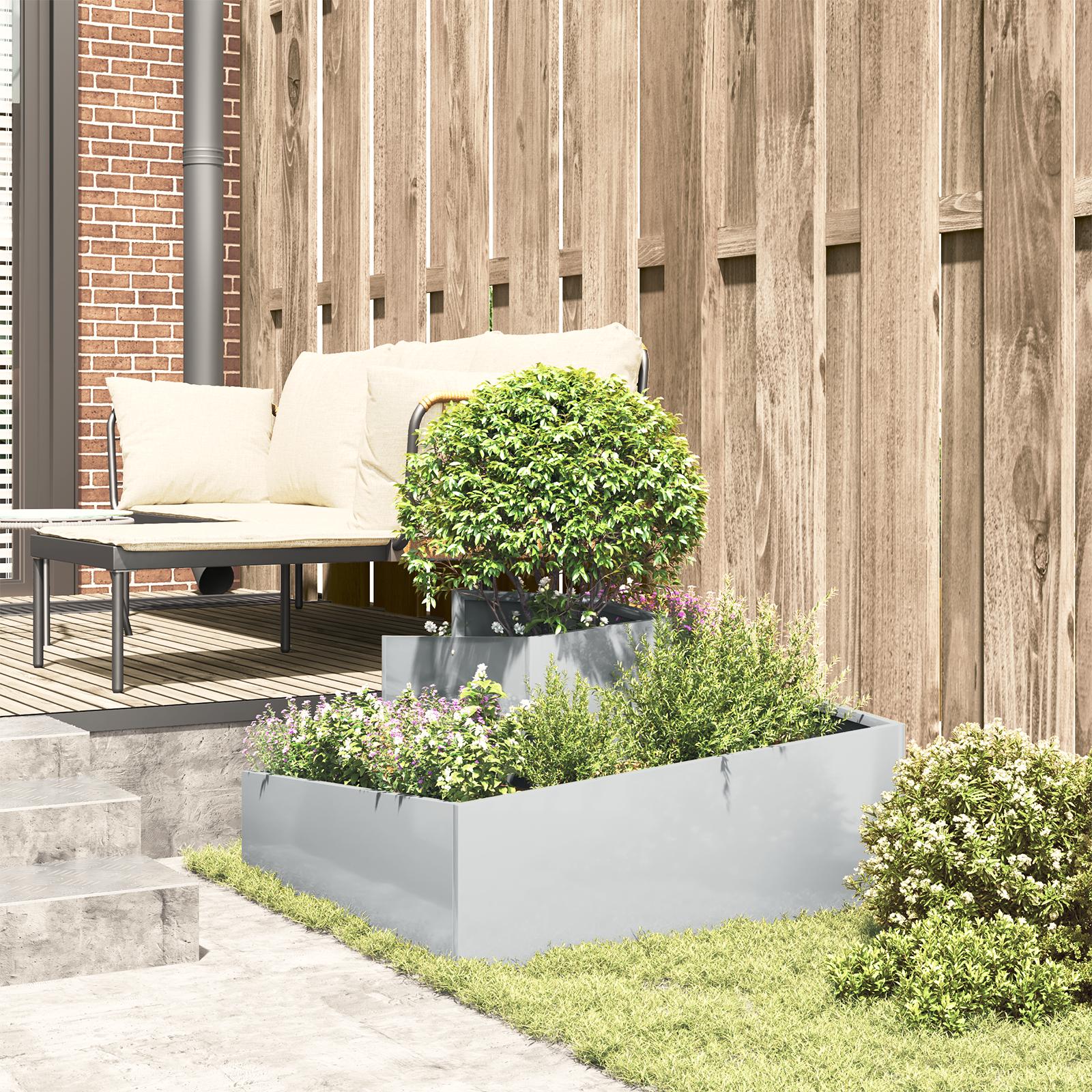 Plantekasse 80x80x50 cm galvaniseret stål Plantekasse 80x80x50 cm galvaniseret stål