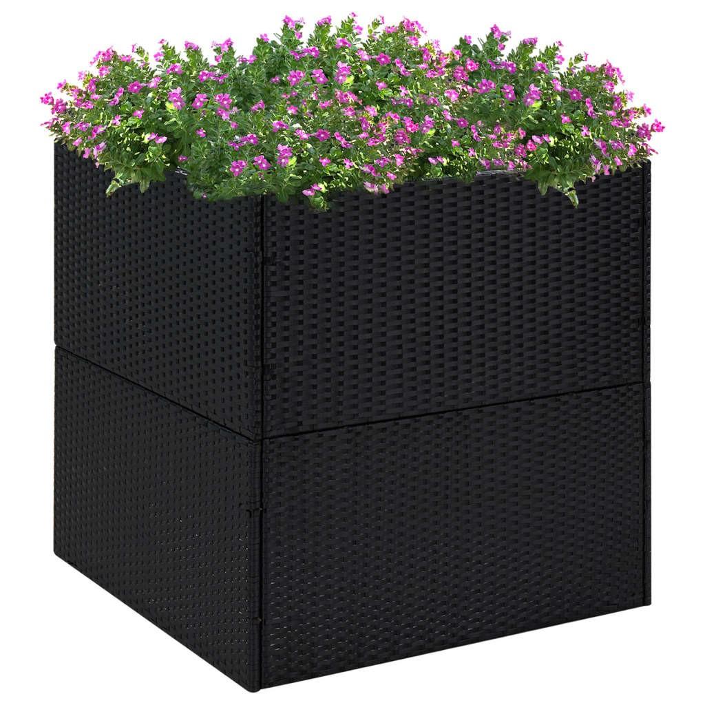 Plantekasse 80x80x80 cm polyrattan sort Plantekasse 80x80x80 cm polyrattan sort