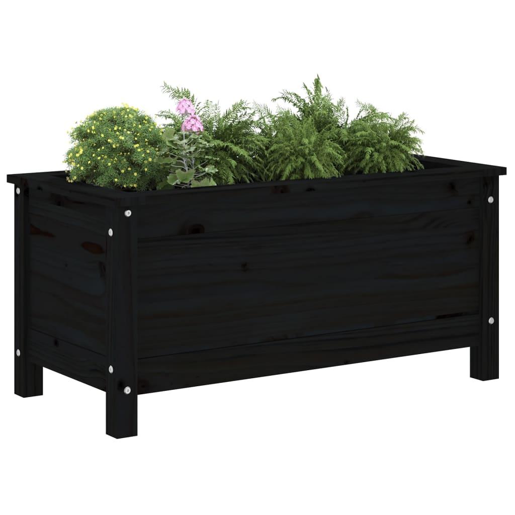 Plantekasse 82,5x40x39 cm massivt fyrretræ sort Plantekasse 82,5x40x39 cm massivt fyrretræ sort