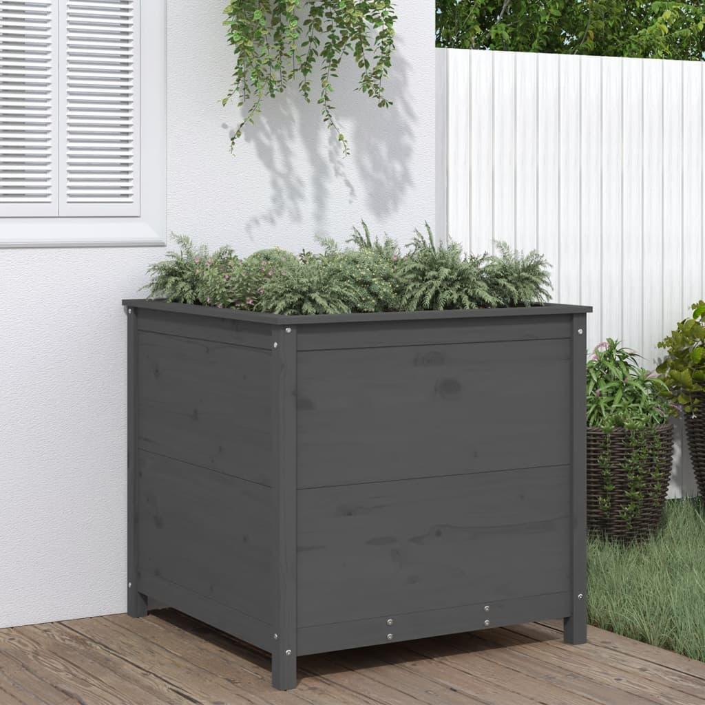 Plantekasse 82,5x82,5x78 cm massivt fyrretræ grå Plantekasse 82,5x82,5x78 cm massivt fyrretræ grå