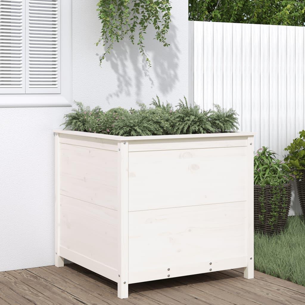Plantekasse 82,5x82,5x78 cm massivt fyrretræ hvid Plantekasse 82,5x82,5x78 cm massivt fyrretræ hvid