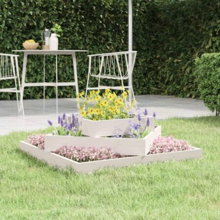 Plantekasse 83x83x27 cm massivt fyrretræ hvid