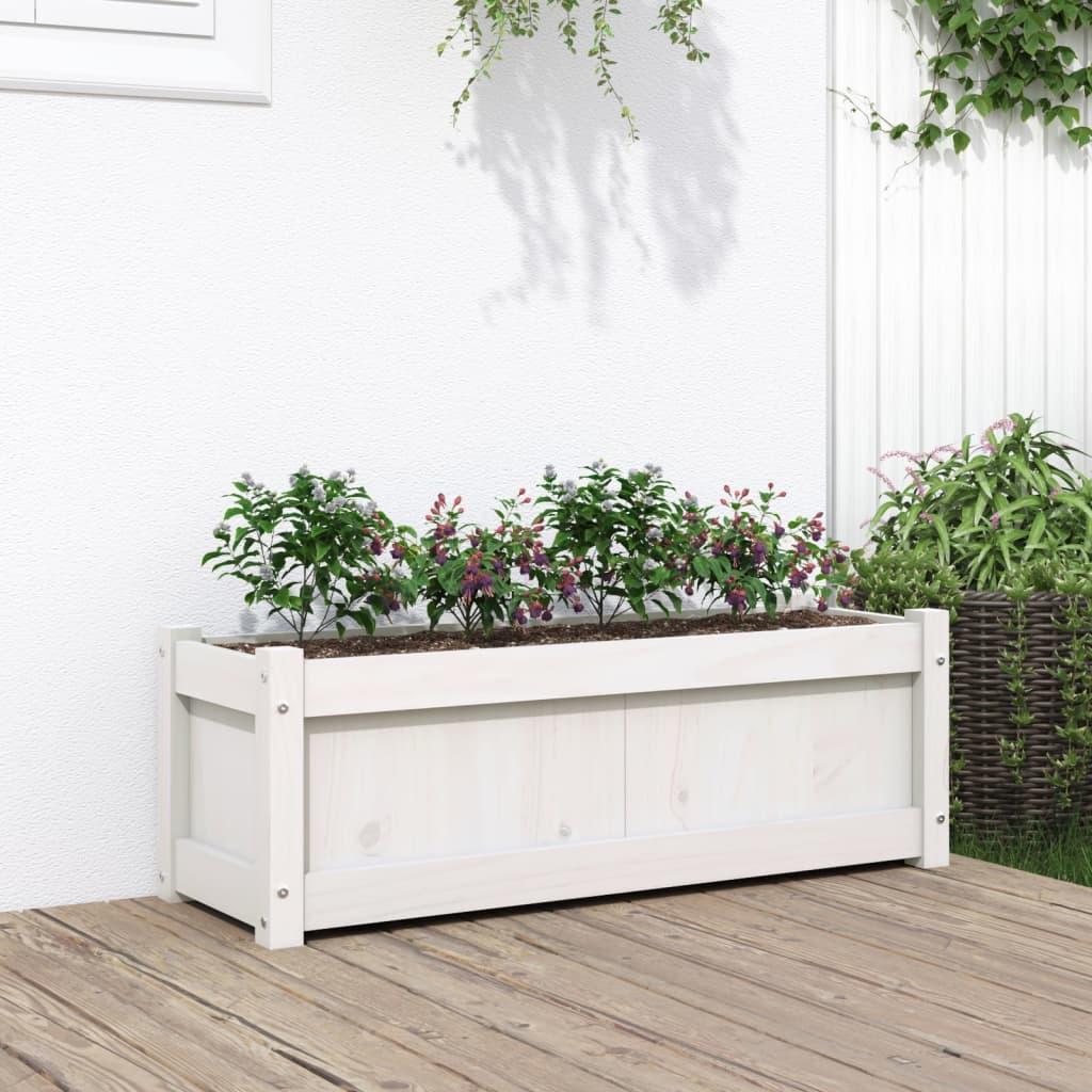 Plantekasse 90x31x31 cm massivt fyrretræ hvid Plantekasse 90x31x31 cm massivt fyrretræ hvid