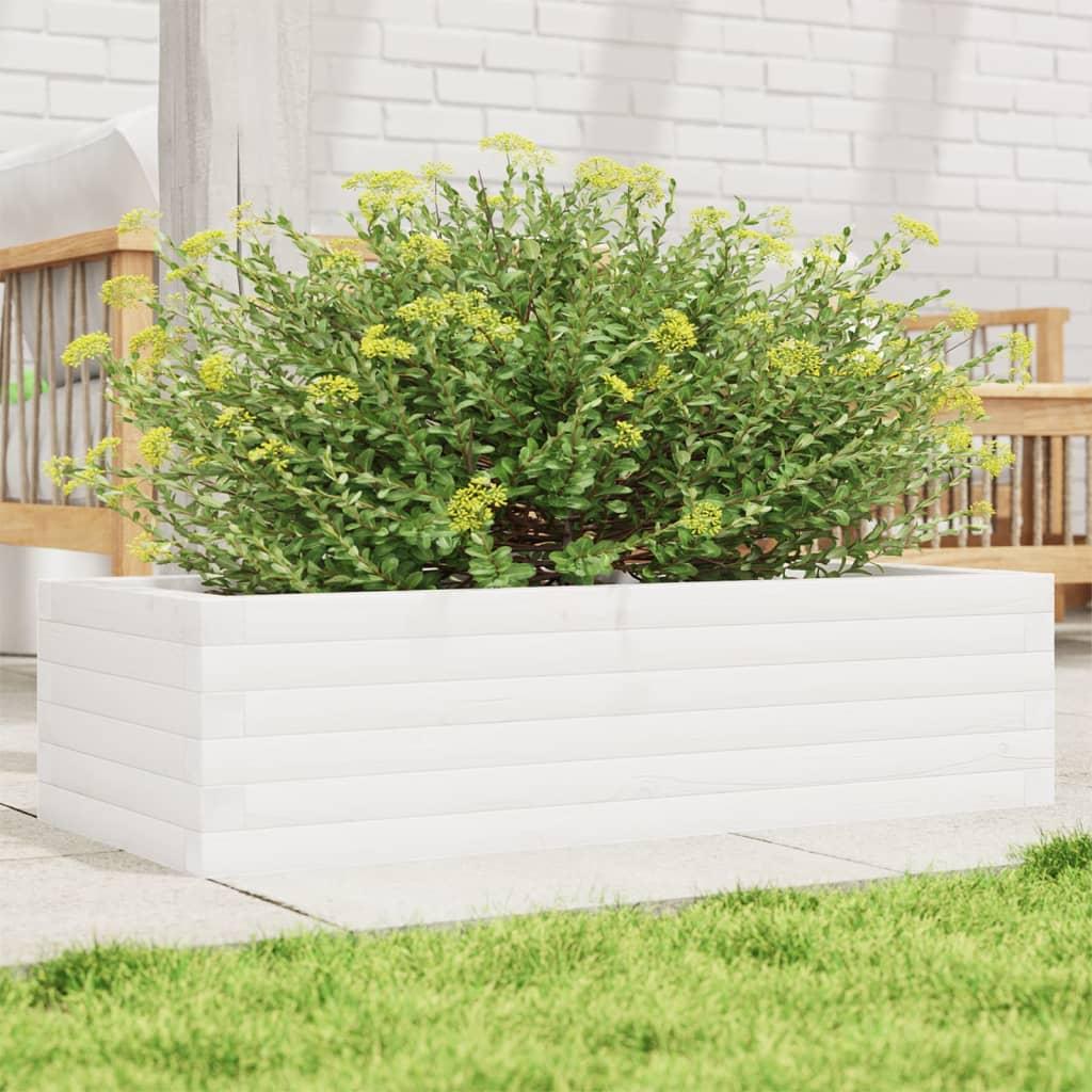 Plantekasse 90x40x23 cm massivt fyrretræ hvid Plantekasse 90x40x23 cm massivt fyrretræ hvid