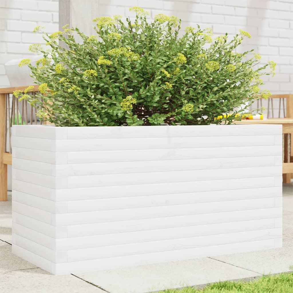 Plantekasse 90x40x46 cm massivt fyrretræ hvid Plantekasse 90x40x46 cm massivt fyrretræ hvid