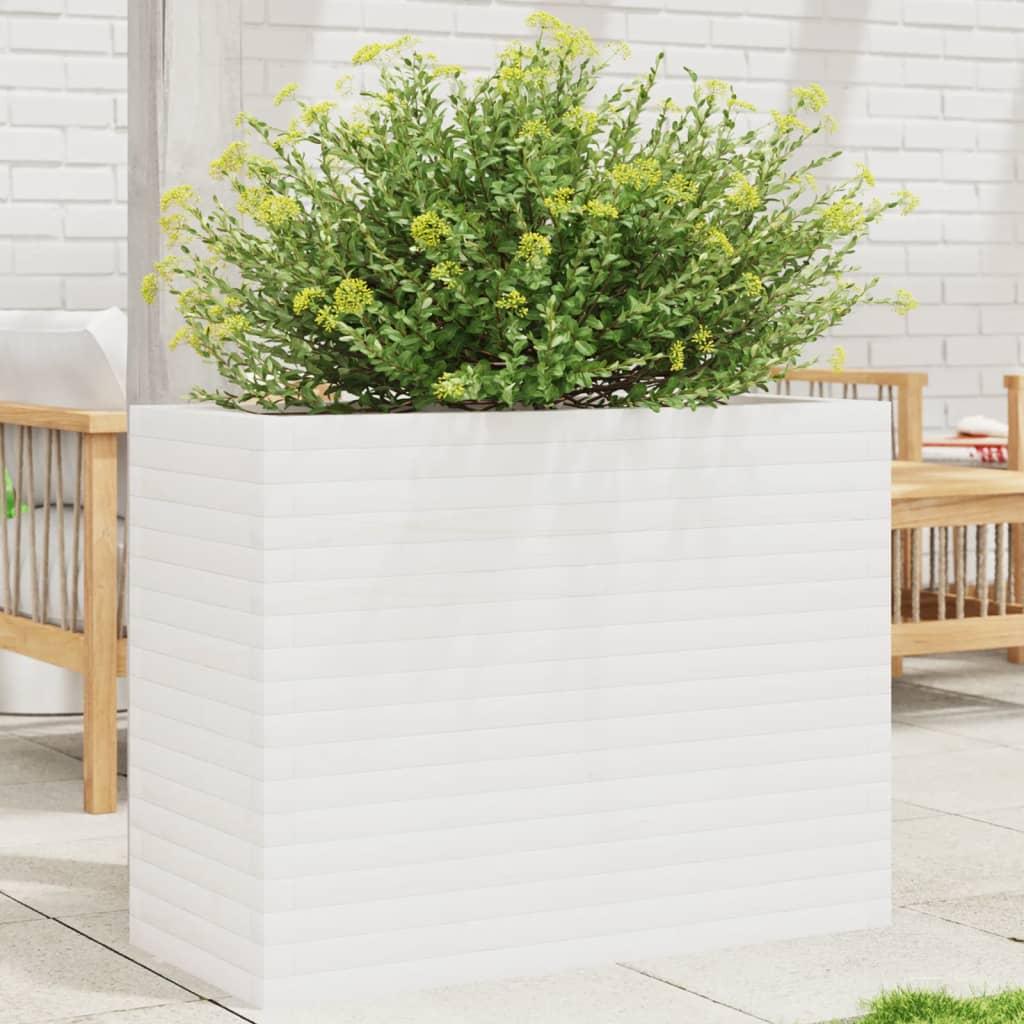 Plantekasse 90x40x68,5 cm massivt fyrretræ hvid Plantekasse 90x40x68,5 cm massivt fyrretræ hvid