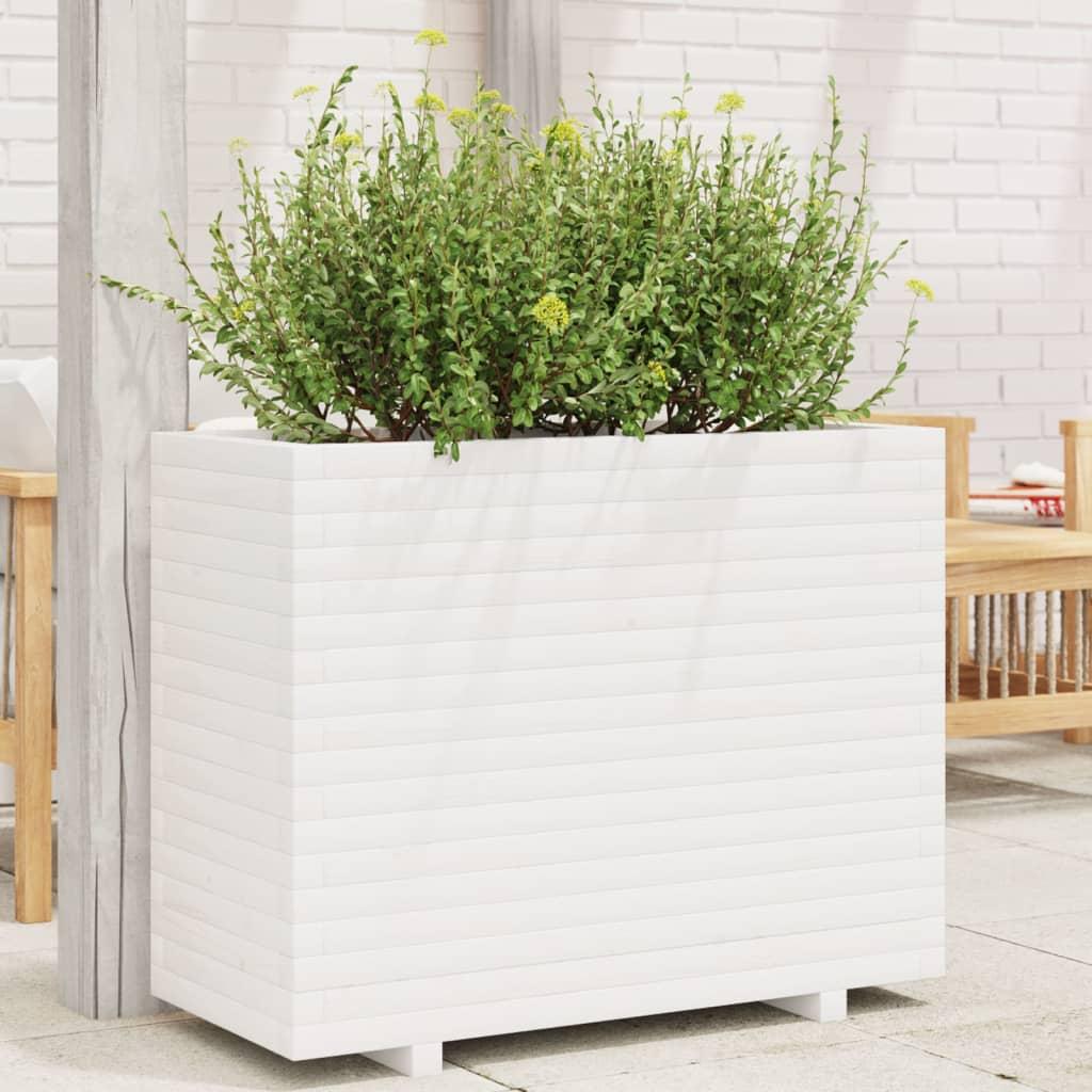 Plantekasse 90x40x72 cm massivt fyrretræ hvid Plantekasse 90x40x72 cm massivt fyrretræ hvid