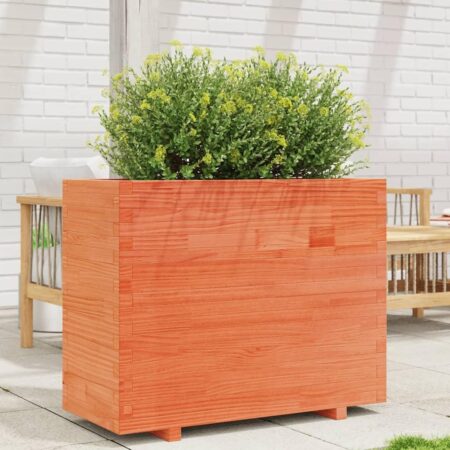 Plantekasse 90x40x72,5 cm massivt fyrretræ gyldenbrun