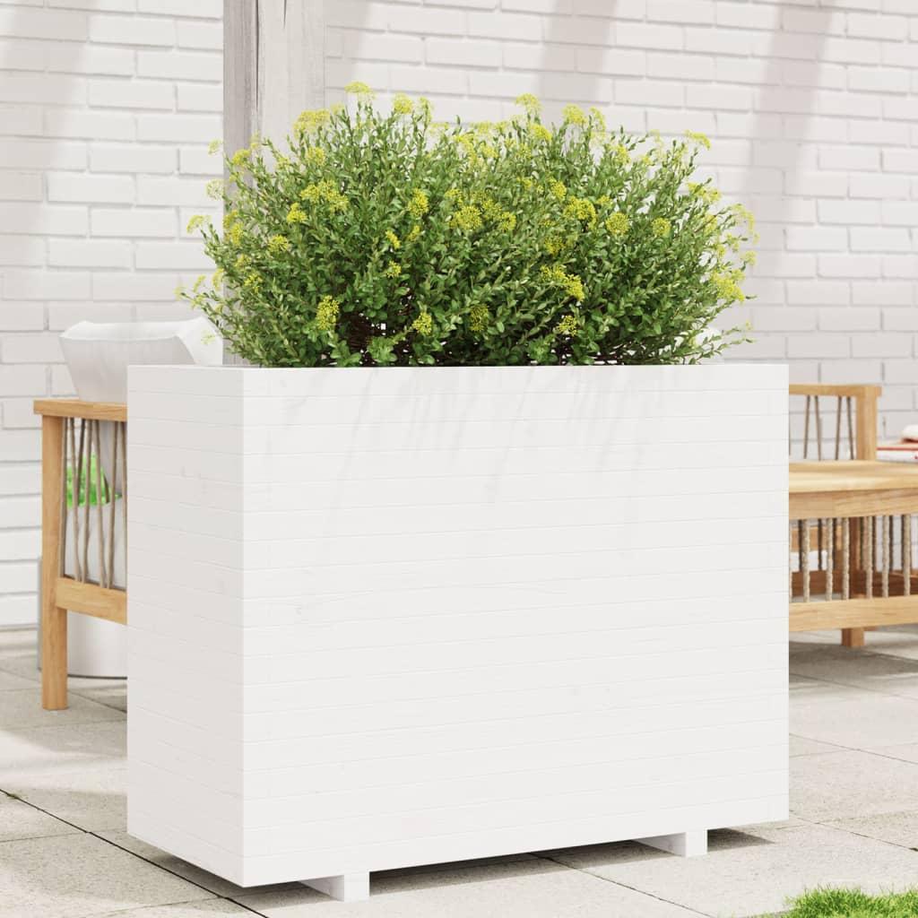 Plantekasse 90x40x72,5 cm massivt fyrretræ hvid Plantekasse 90x40x72,5 cm massivt fyrretræ hvid