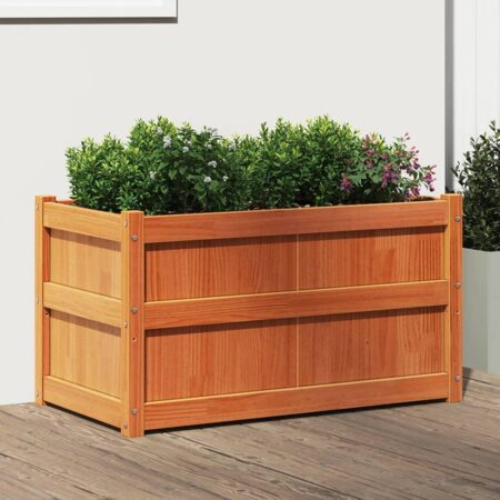 Plantekasse 90x50x50 cm massivt fyrretræ gyldenbrun