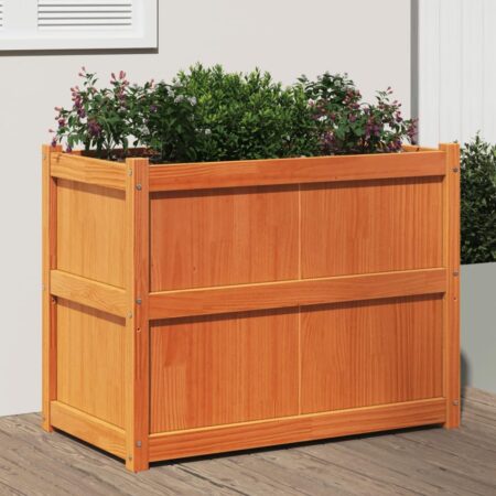 Plantekasse 90x50x70 cm massivt fyrretræ gyldenbrun