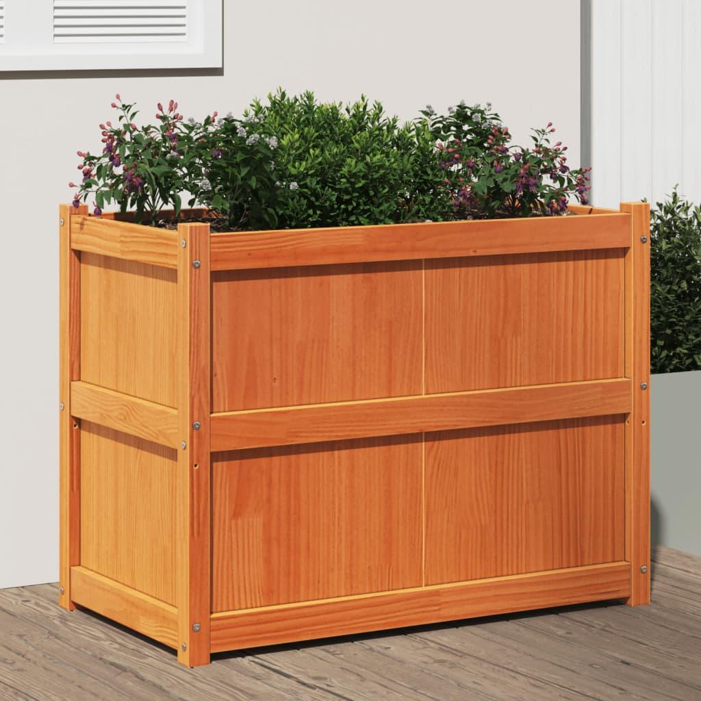 Plantekasse 90x50x70 cm massivt fyrretræ gyldenbrun Plantekasse 90x50x70 cm massivt fyrretræ gyldenbrun