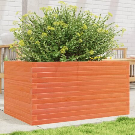 Plantekasse 90x60x46 cm massivt fyrretræ gyldenbrun