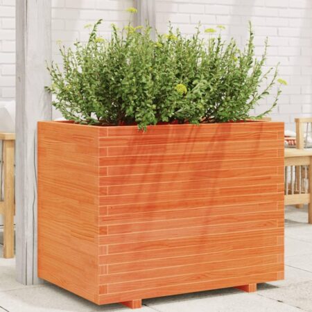 Plantekasse 90x60x72 cm massivt fyrretræ gyldenbrun
