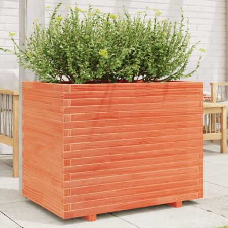 Plantekasse 90x60x72,5 cm massivt fyrretræ gyldenbrun