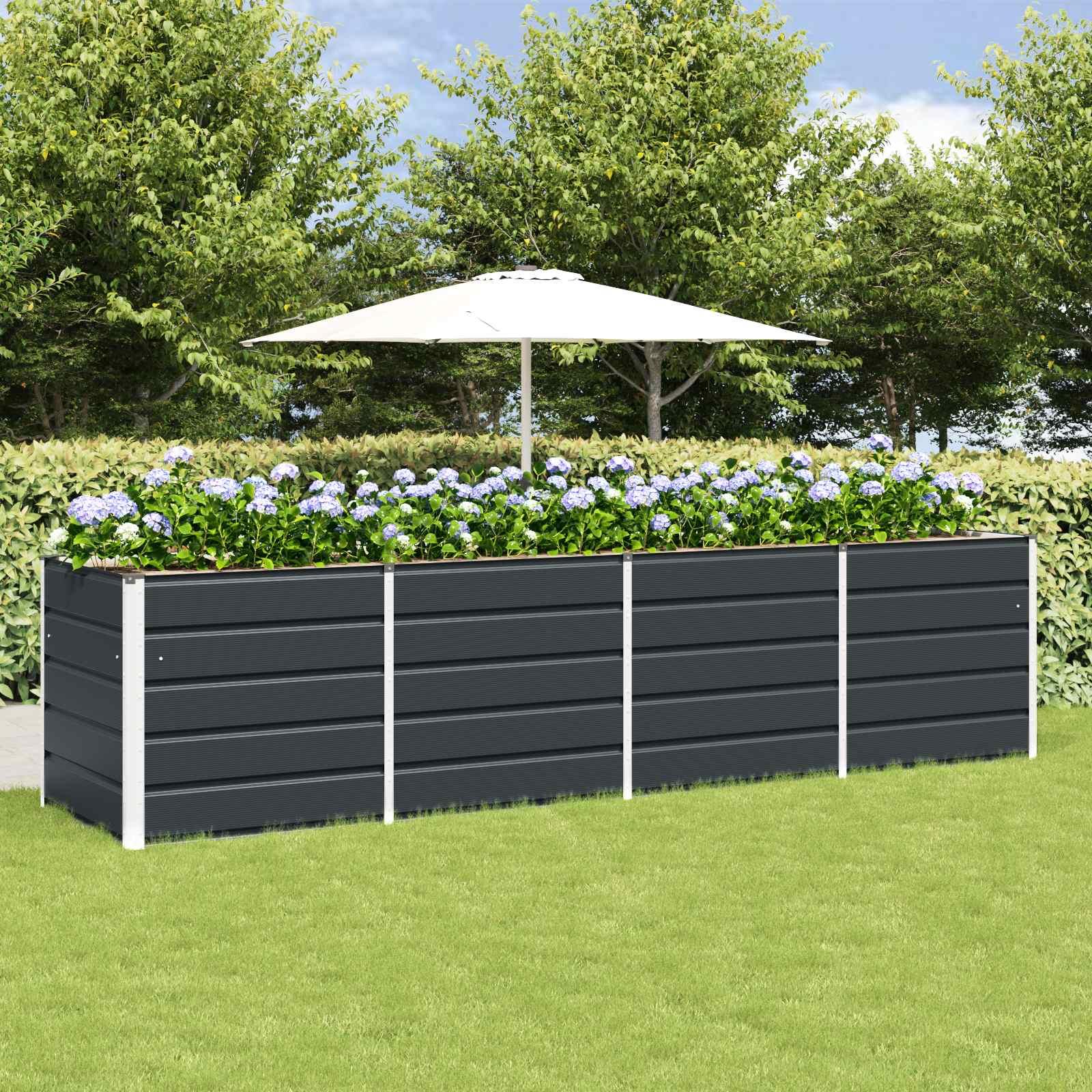 Plantekasse Antracit 240 x 80 x 75 cm Stål Plantekasse Antracit 240 x 80 x 75 cm Stål