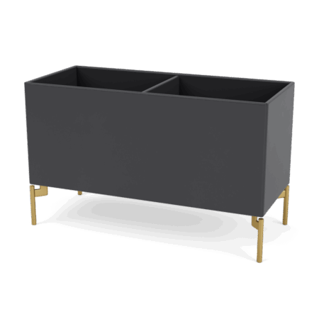 Plantekasse B69,6 cm fra Montana (Dybde: 30 cm, Anthracite, Inkl. ben - messing)