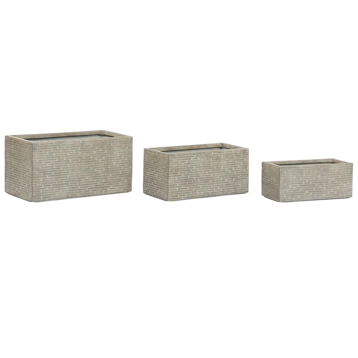 Plantekasse Home ESPRIT Beige Glasfiber Magnesium Afklædt 74,5 x 37,5 x 37,5 cm Plantekasse Home ESPRIT Beige Glasfiber Magnesium Afklædt 74,5 x 37,5 x 37,5 cm