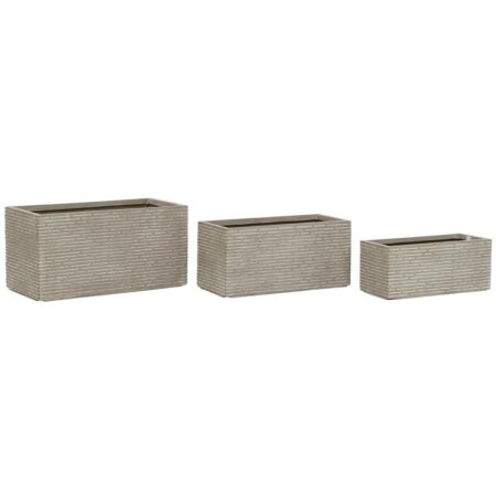 Plantekasse Home ESPRIT Beige Magnesium Afklædt 74,5 x 37,5 x 37,5 cm