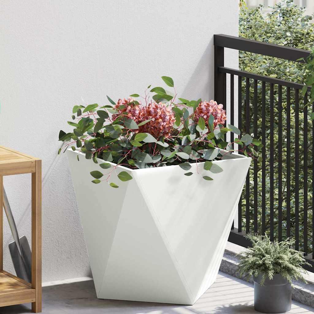 Plantekasse Hvid 50 x 50 x 50 cm Stål Plantekasse Hvid 50 x 50 x 50 cm Stål