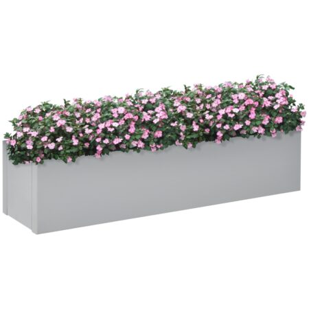 Plantekasse Jern Blomsterkasse 91 x 22 x 22 cm Vejrbestandig Grå