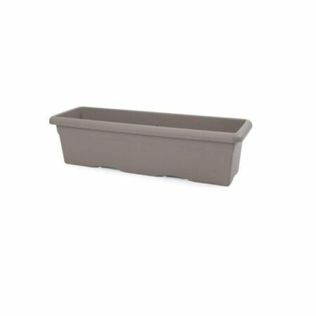 Plantekasse Plastiken 80 x 33 x 28 cm Rektangulær Taupe Plastik