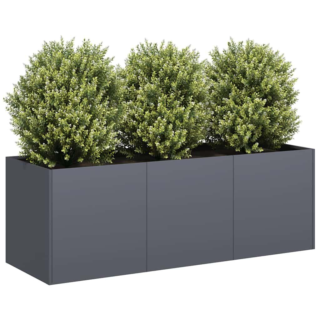 Plantekasse antracitgrå 120x40x40 cm koldvalset stål Plantekasse antracitgrå 120x40x40 cm koldvalset stål