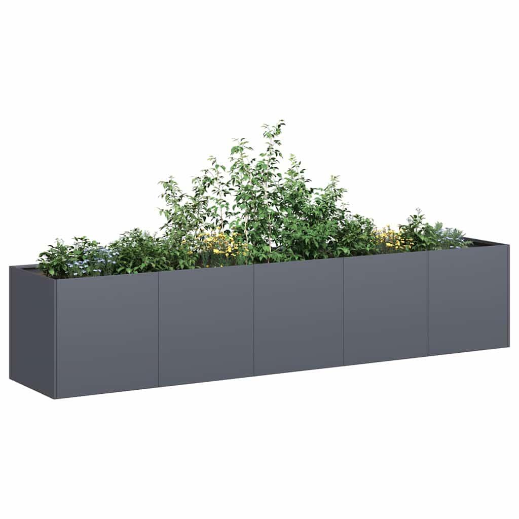 Plantekasse antracitgrå 200x40x40 cm koldvalset stål Plantekasse antracitgrå 200x40x40 cm koldvalset stål