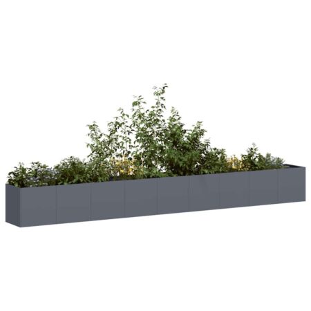 Plantekasse antracitgrå 360x40x40 cm koldvalset stål