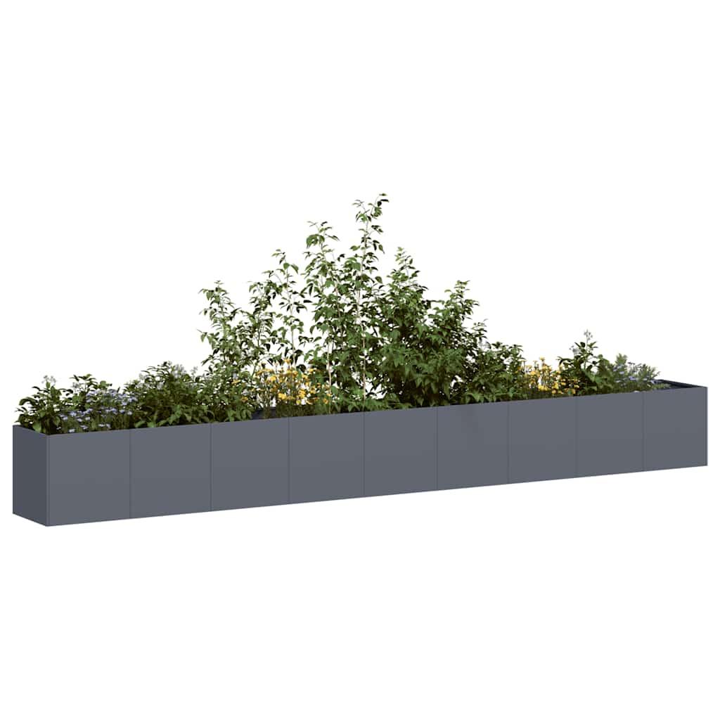 Plantekasse antracitgrå 360x40x40 cm koldvalset stål Plantekasse antracitgrå 360x40x40 cm koldvalset stål