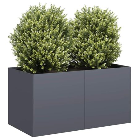 Plantekasse antracitgrå 80x40x40 cm koldvalset stål