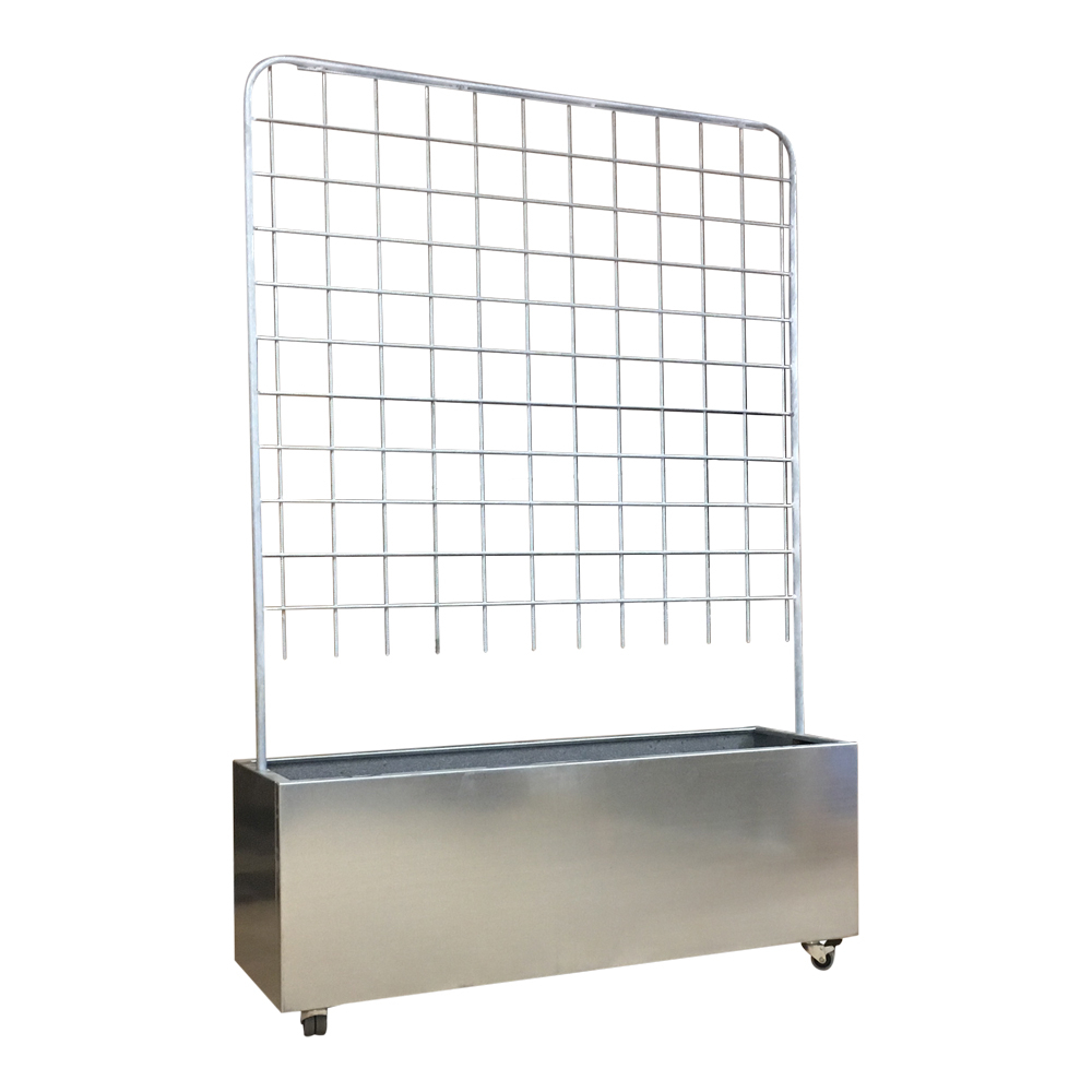 Plantekasse galva med espalier - 120 x 40 x 40 cm-Hjul-Uden flamingo-Uden kapilærindsats Plantekasse galva med espalier - 120 x 40 x 40 cm-Hjul-Uden flamingo-Uden kapilærindsats
