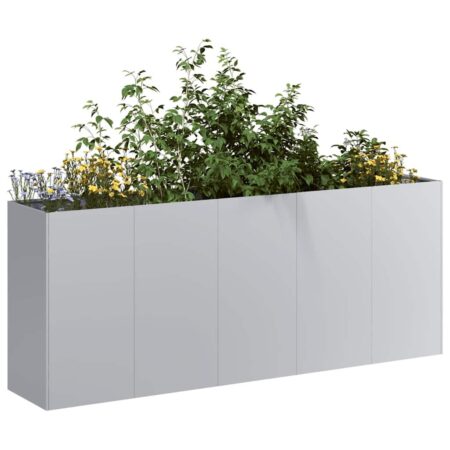 Plantekasse højbed 200×40×80 cm i galvaniseret stål - grå