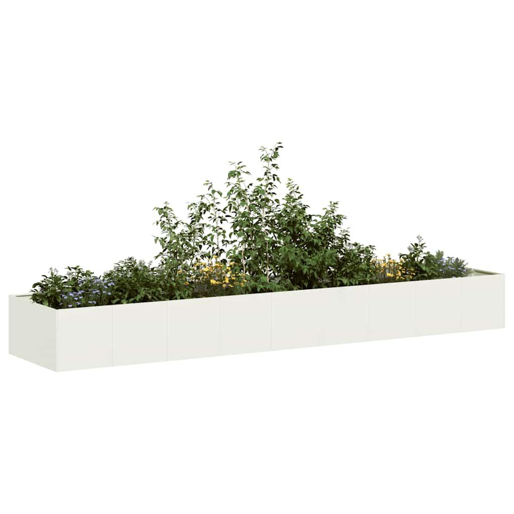 Plantekasse højbed 360 × 80 × 40 cm - stål, hvid Plantekasse højbed 360 × 80 × 40 cm - stål, hvid