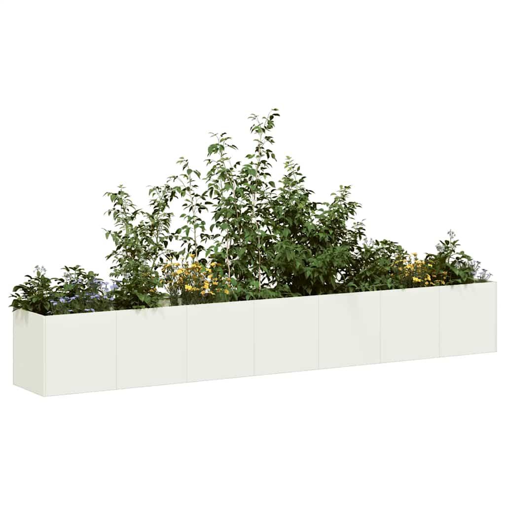 Plantekasse hvid 280x40x40 cm koldvalset stål Plantekasse hvid 280x40x40 cm koldvalset stål