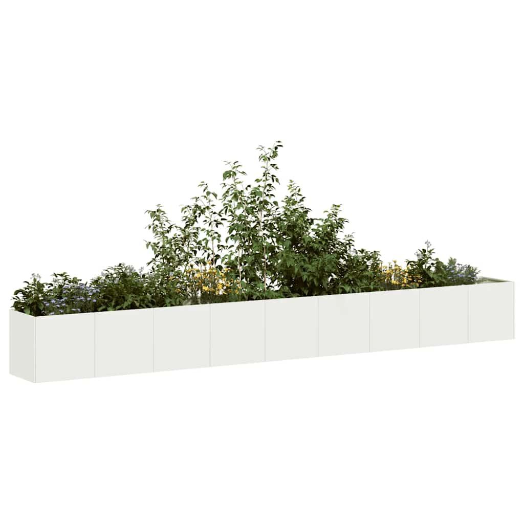 Plantekasse hvid 360x40x40 cm koldvalset stål Plantekasse hvid 360x40x40 cm koldvalset stål
